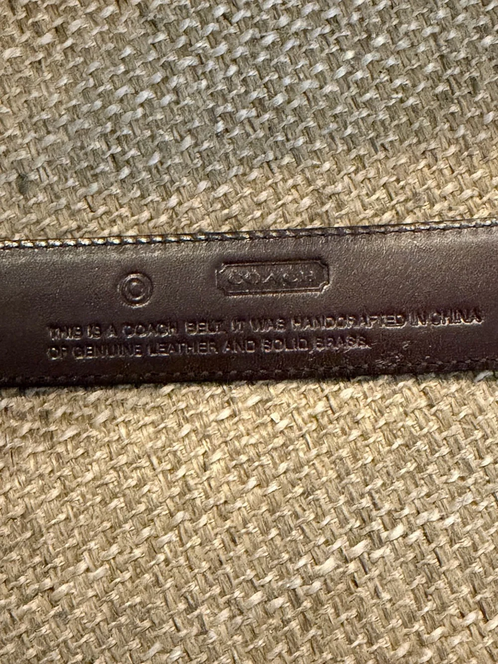EUC - Vintage Coach Black Leather Belt with Gold Round Buckle - Medium